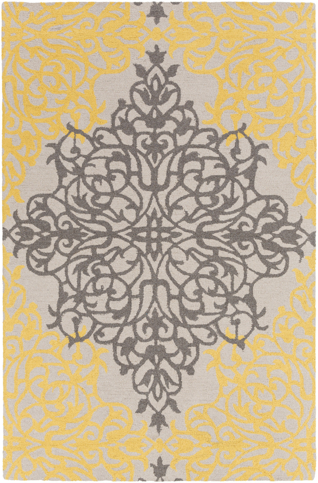 Artistic Weavers Hermitage Faith Bright Yellow/Charcoal Area Rug main image