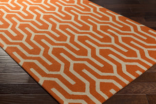 Artistic Weavers Impression Mandy Bright Orange/Taupe Area Rug Corner Shot