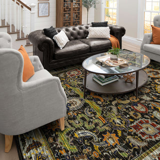 Karastan Kaleidoscope Ayanda Black Area Rug Lifestyle Image Feature