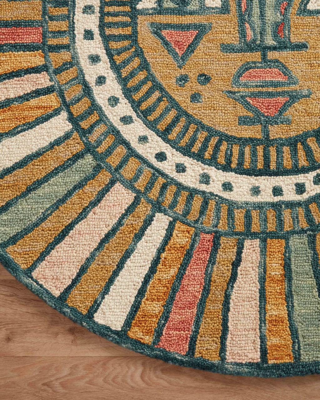 Loloi Ayo AYO-02 Gold/Multi Area Rug by Justina Blakeney On Wood Featured