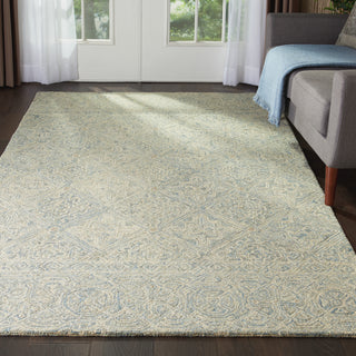 Azura AZM01 Ivory/Light Blue Area Rug by Nourison