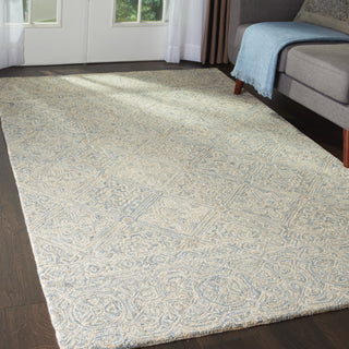 Azura AZM01 Ivory/Light Blue Area Rug by Nourison