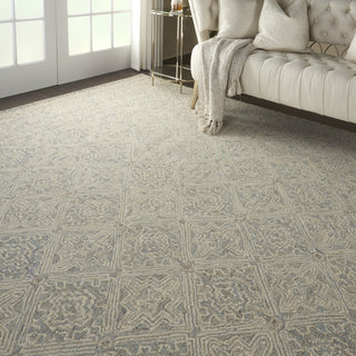 Azura AZM01 Ivory/Light Blue Area Rug by Nourison