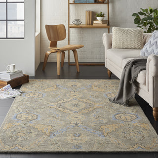 Azura AZM03 Taupe/Blue Area Rug by Nourison