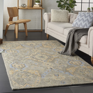 Azura AZM03 Taupe/Blue Area Rug by Nourison