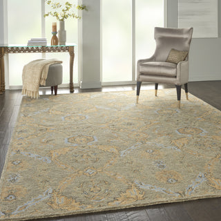 Azura AZM03 Taupe/Blue Area Rug by Nourison