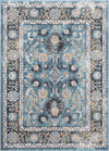 Surya Azul AZU-2303 Aqua Black Medium Gray White Mustard Blush Beige Area Rug Mirror main image