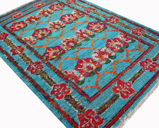 Bashian Boho B124-FWCH2 Teal Area Rug Alternate Shot Feature