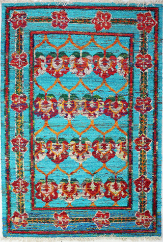 Bashian Boho B124-FWCH2 Teal Area Rug