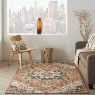 Nourison Bahari BAH02 Rust Area Rug Room Scene Feature