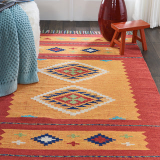 Nourison Baja BAJ02 Yellow/Red Area Rug