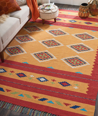 Nourison Baja BAJ02 Yellow/Red Area Rug