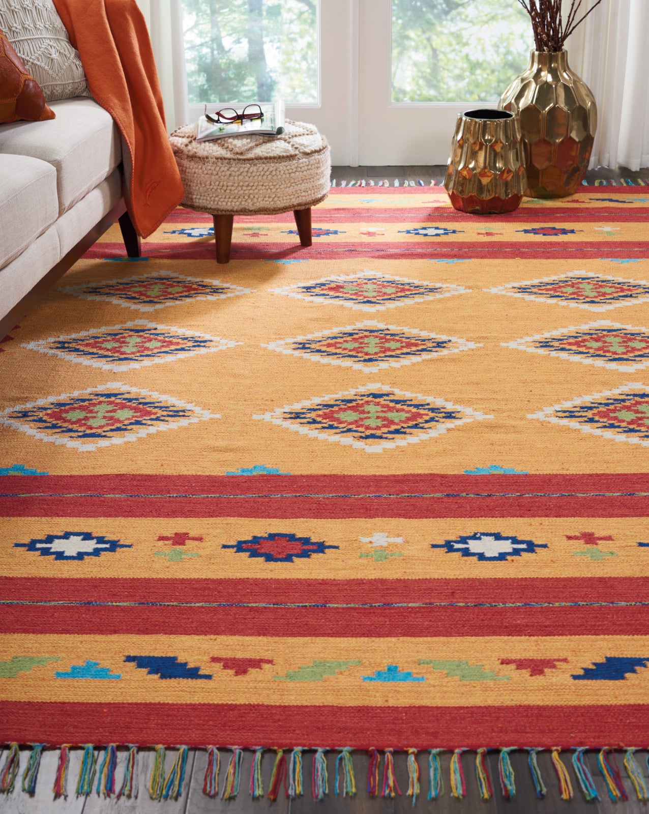 Nourison Baja BAJ02 Yellow/Red Area Rug – Incredible Rugs and Decor