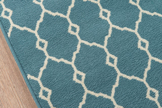 Momeni Baja BAJ-2 Blue Area Rug Closeup