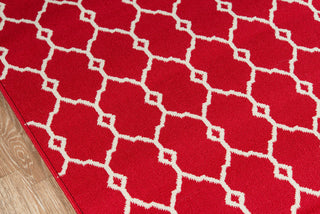 Momeni Baja BAJ-2 Red Area Rug Closeup Feature