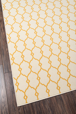 Momeni Baja BAJ-2 Yellow Area Rug Corner Shot Feature