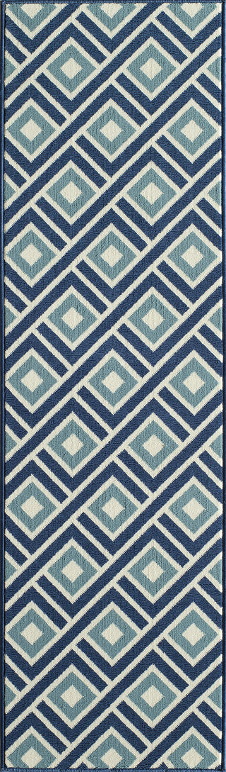 Momeni Baja BAJ-7 Blue Area Rug Close up