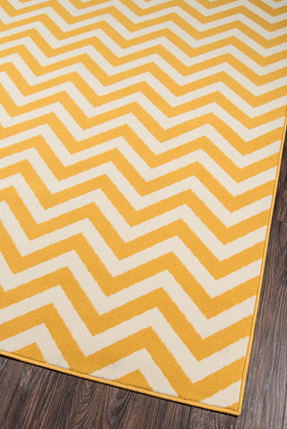 Momeni Baja BAJ-9 Yellow Area Rug Corner Shot Feature