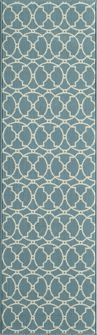 Momeni Baja BAJ11 Blue Area Rug Close up