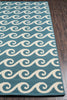 Momeni Baja BAJ14 Blue Area Rug Corner Shot Feature