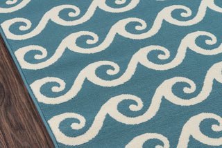 Momeni Baja BAJ14 Blue Area Rug Close Up