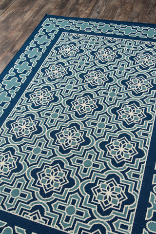 Momeni Baja BAJ21 Blue Area Rug Corner Image Feature