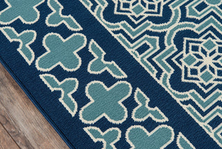 Momeni Baja BAJ21 Blue Area Rug Close up