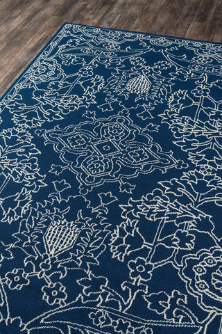 Momeni Baja BAJ22 Blue Area Rug Corner Image Feature