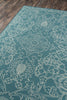 Momeni Baja BAJ22 Teal Area Rug Corner Image Feature