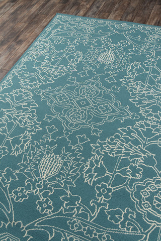 Momeni Baja BAJ22 Teal Area Rug Corner Image Feature