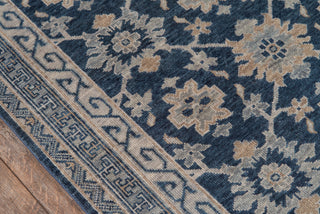 Momeni Banaras BNR-1 Blue Area Rug Close up