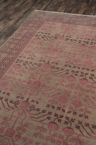 Momeni Banaras BNR-5 Pink Area Rug Corner Image