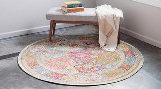 Unique Loom Baracoa T-F501 Multi Area Rug Round Lifestyle Image