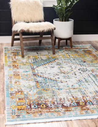 Unique Loom Baracoa T-F506 Light Blue Area Rug Rectangle Lifestyle Image Feature