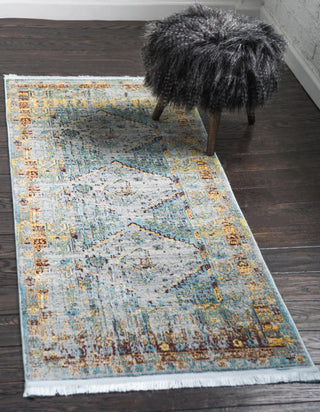 Unique Loom Baracoa T-F506 Light Blue Area Rug Runner Lifestyle Image