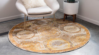 Unique Loom Baracoa T-F509 Beige Area Rug Round Lifestyle Image