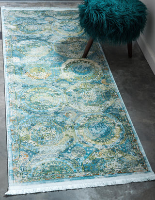 Unique Loom Baracoa T-F509 Light Blue Area Rug Runner Lifestyle Image