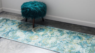 Unique Loom Baracoa T-F509 Light Blue Area Rug Runner Lifestyle Image