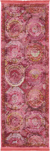 Unique Loom Baracoa T-F509 Pink Area Rug Runner Top-down Image
