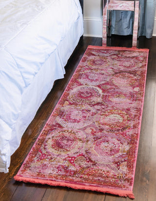 Unique Loom Baracoa T-F509 Pink Area Rug Runner Lifestyle Image