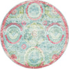 Unique Loom Baracoa T-F509 Turquoise Area Rug Round Top-down Image
