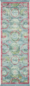 Unique Loom Baracoa T-F509 Turquoise Area Rug Runner Top-down Image