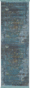 Unique Loom Baracoa T-F510 Turquoise Area Rug Runner Top-down Image