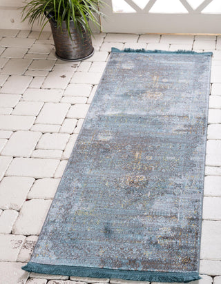 Unique Loom Baracoa T-F510 Turquoise Area Rug Runner Lifestyle Image