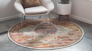 Unique Loom Baracoa T-F516 Cream Area Rug Round Lifestyle Image