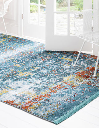 Unique Loom Baracoa T-F519 Blue Area Rug Rectangle Lifestyle Image