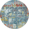 Unique Loom Baracoa T-F519 Blue Area Rug Round Top-down Image