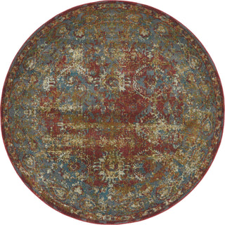 Unique Loom Baracoa T-F546 Red Area Rug Round Lifestyle Image