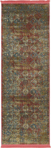 Unique Loom Baracoa T-F546 Red Area Rug Runner Top-down Image