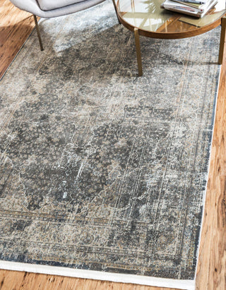 Unique Loom Baracoa T-F552 Dark Gray Area Rug Rectangle Lifestyle Image Feature